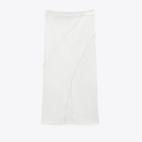 ZARA High-Waisted Slit Midi Skirt - Picture 2 of 6